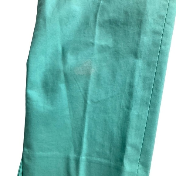 Lafayette 148 Aqua Blue Cropped Side-Zip Trouser Pant Size 6 - Picture 7 of 9